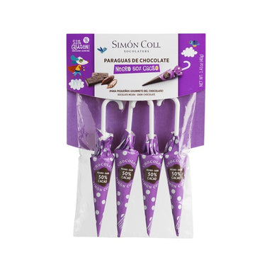 Dáždniky z čokolády s 50% obsahom kakaa 4 ks