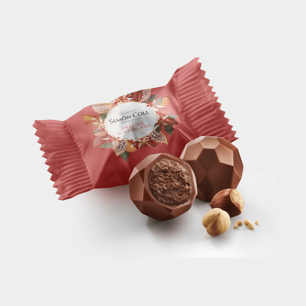 Mliečne pralinkové bombóny s lieskovo orieškovou plnkou