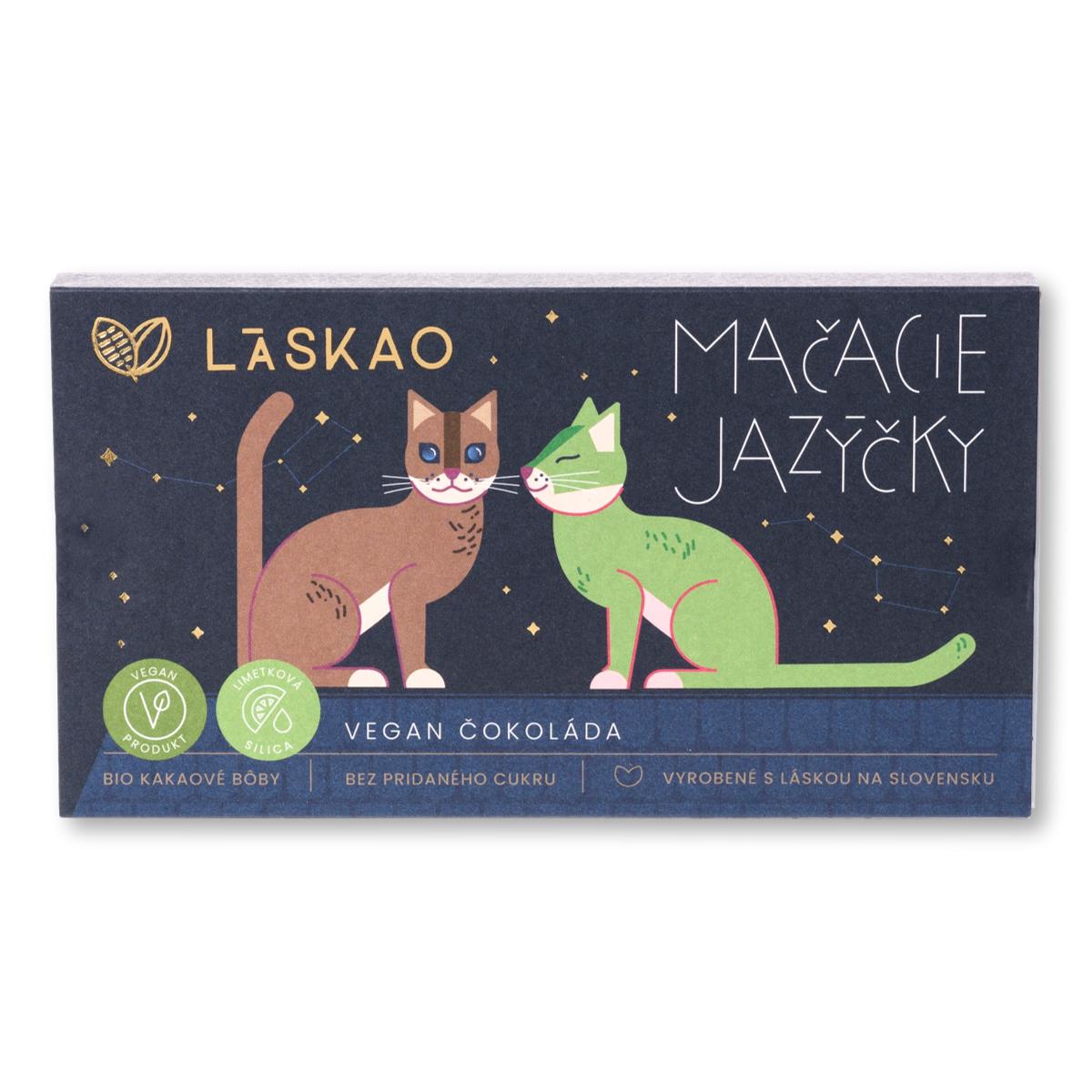 Mačacie jazýčky VEGAN čokoláda s limetkovou príchuťou