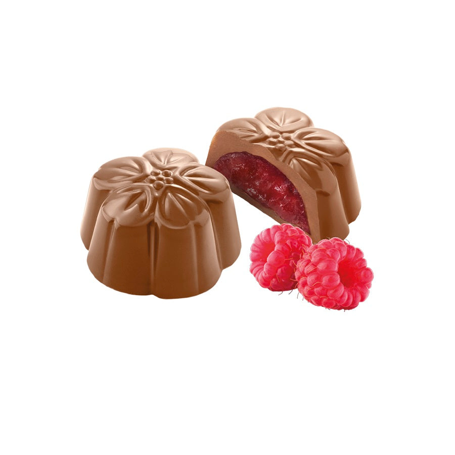 Malinové pralinky v mliečnej čokoláde