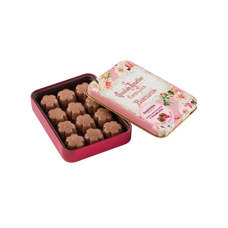 Malinové pralinky v mliečnej čokoláde