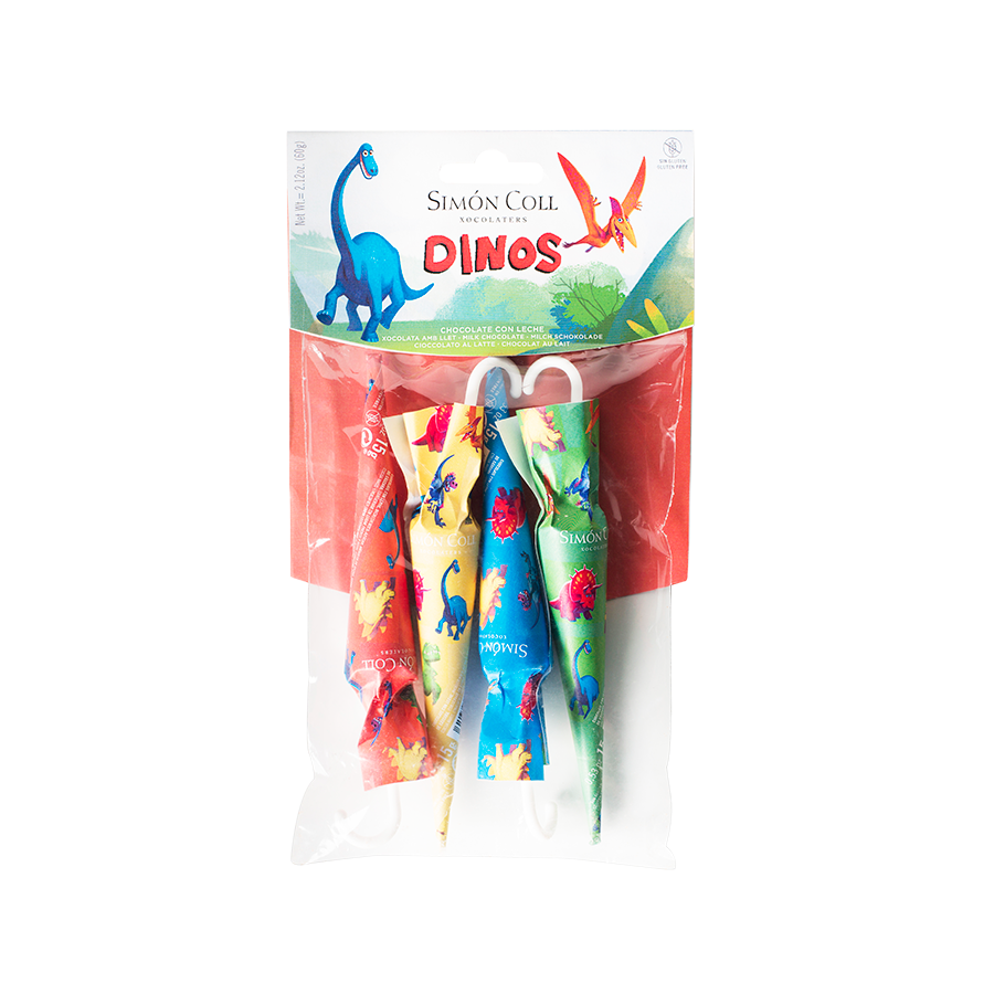 Čokoládový dáždnik Dino (4 ks)